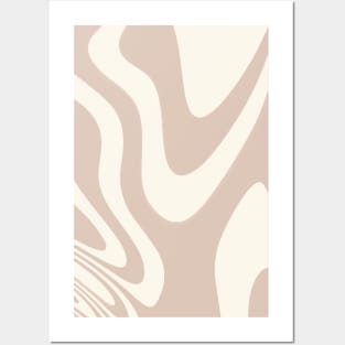 Beige Swirl Fluid Abstract Design Posters and Art